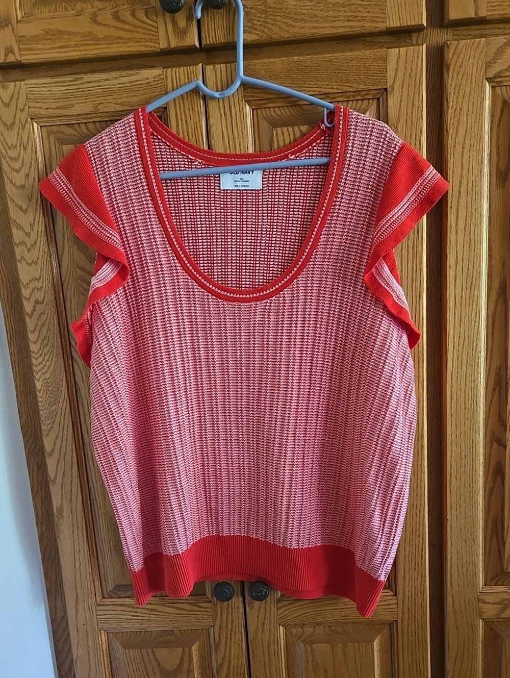 Old Navy Xxl Flutter-Sleeve Sweater Tank Vest Coral Brand New - Picture 6 of 16